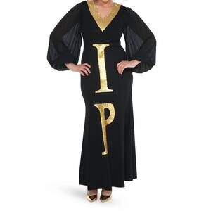 NEW LOVE THE QUEEN vip sequin dress in black/gold